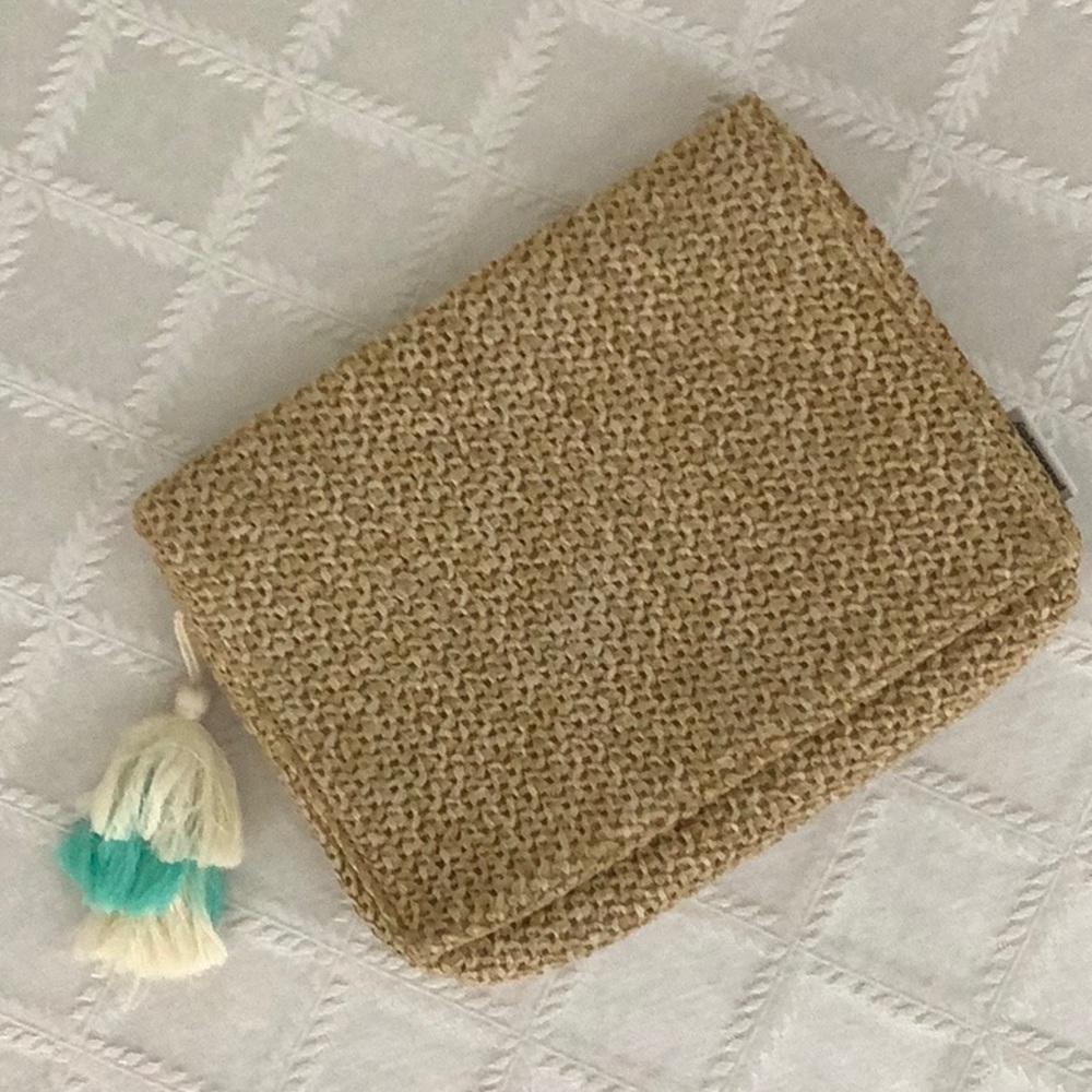 NWOT Philosophy Straw Rattan Clutch / Makeup Bag